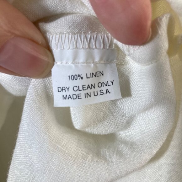 Womens Tiar Bellomo Linen Lagenlook Tunic Flower Detail Ivory M - Picture 9 of 9